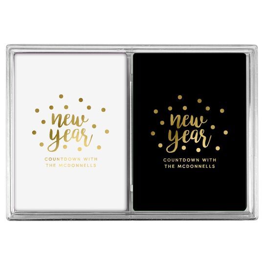 Confetti Dots New Year Double Deck Playing Cards